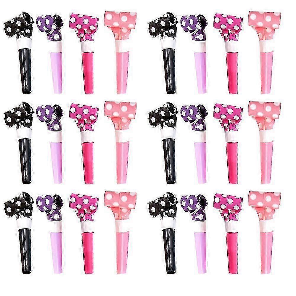 24 pièces Party Blower Party Horns Noisemakers Sifflets Party Squawkers Franges Noise Maker Blowouts pour l’anniversaire Graduation Événements sportifs Fête Fav