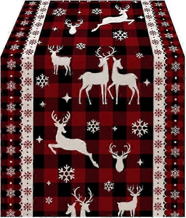Christmas Table Runner Linen Table Runner Plaid Table Runner Washable Christmas Table Runner Red Modern Table Runner Christmas Table Decorations Weath
