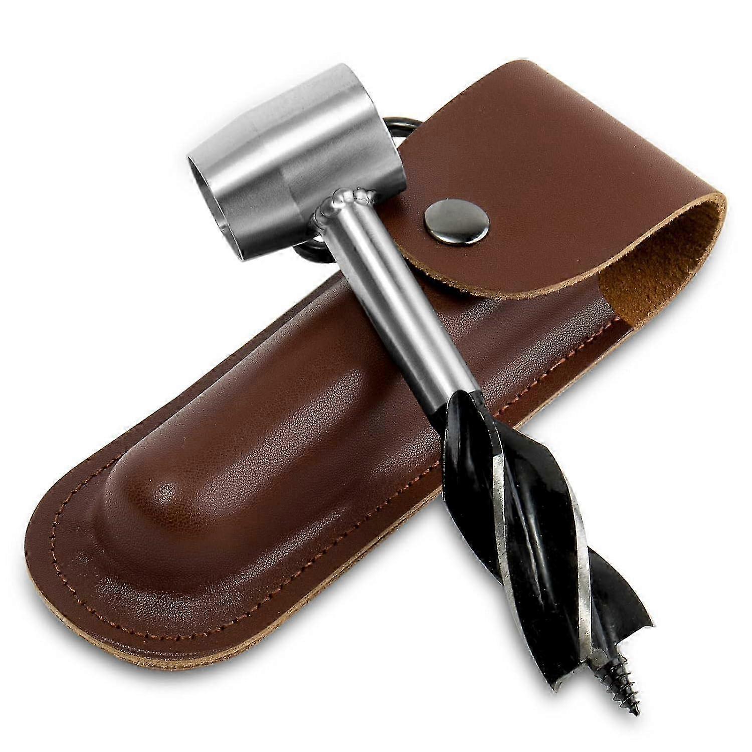 Hand Drill Tool with Leather Case for Woodworking