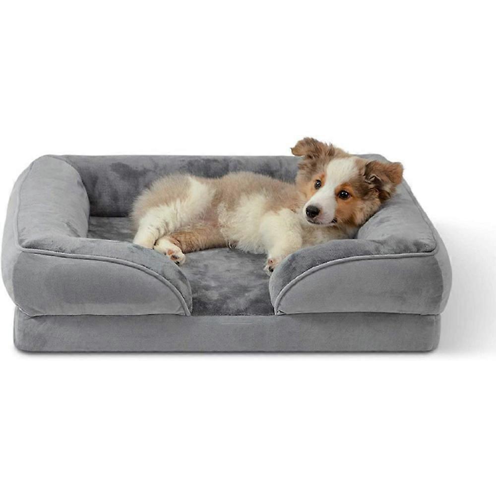 Orthopdisches Hundebett, gepolsterte Hundebetten fr mittelgroe/groe/extra  groe Hunde - Schaumstoffsofa mit abnehmbarem, waschbarem Bezug,  wasserdichtem Futter und rutschfestem Boden | Fruugo DE