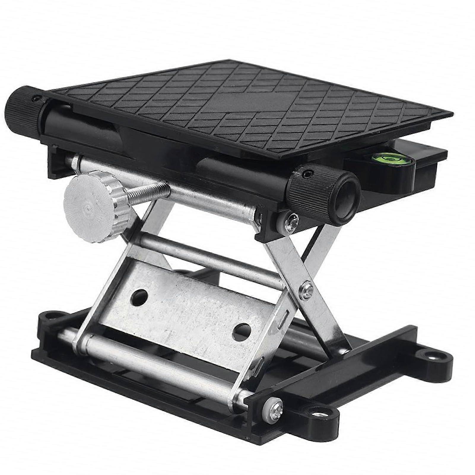 Lifting Jack Platform - Black Aluminum Automatic Rotatable Leveling Stand Table for Physics Chemistry Biology Labs