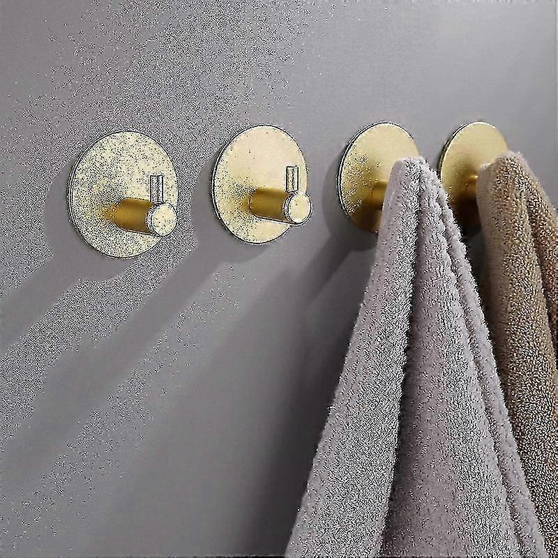 Bathroom Hooks Self-adhesive Gold - 4 Pack Towel Hooks Wall Hooks Clothes Hooks Strong Adhesive 4.5*-good Quality
