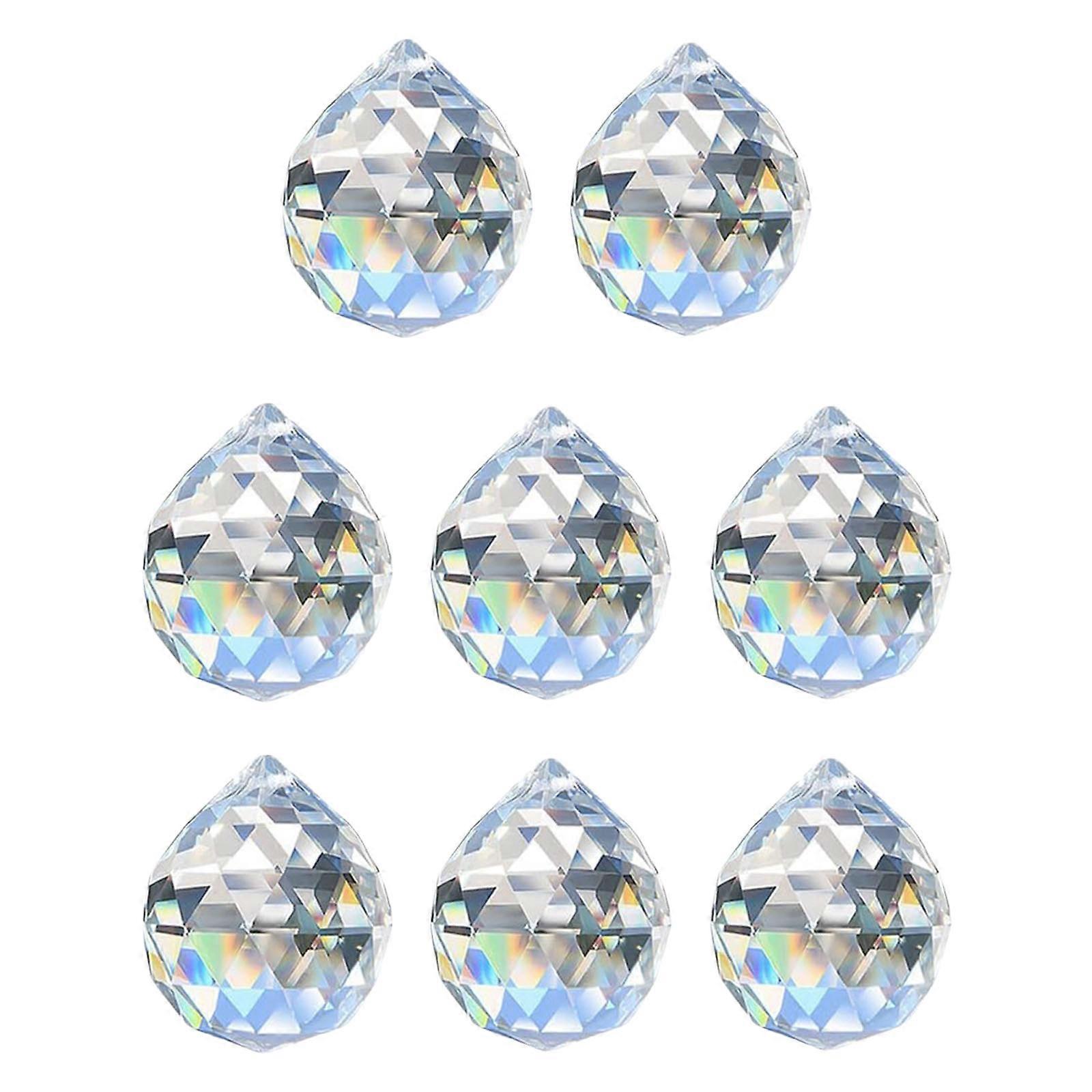 Set of 8 20mm Crystal Prisms Ball for Window Hanging and Light Catching Great for Home Decoration and DIY Craft Projects Multicolor