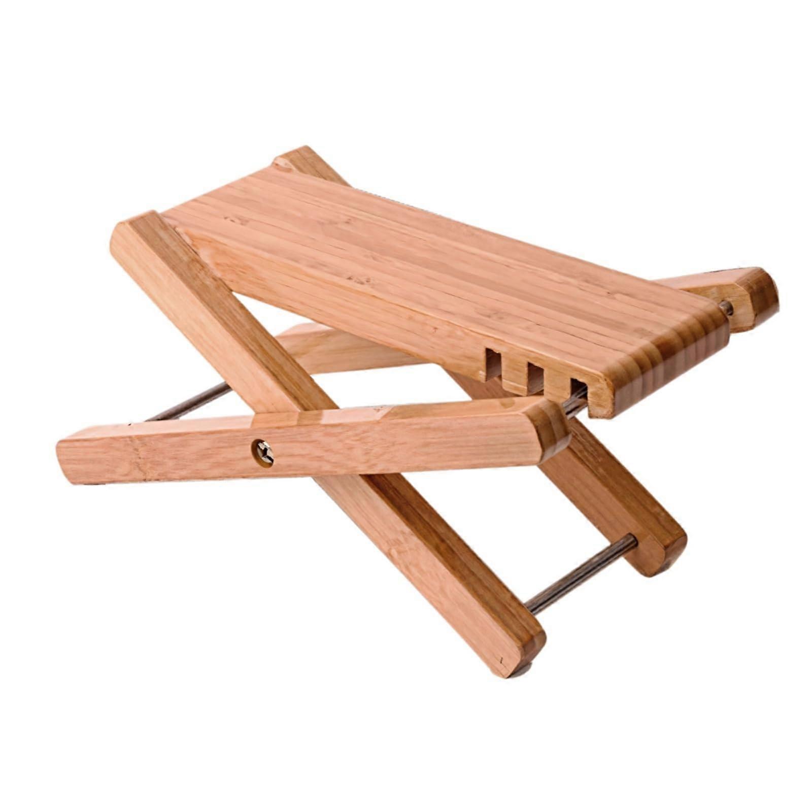 Foldable Guitar Foot Stool, Adjustable Wooden Stand for Classical and Acoustic Guitars, Portable Folding Travel Accessory
