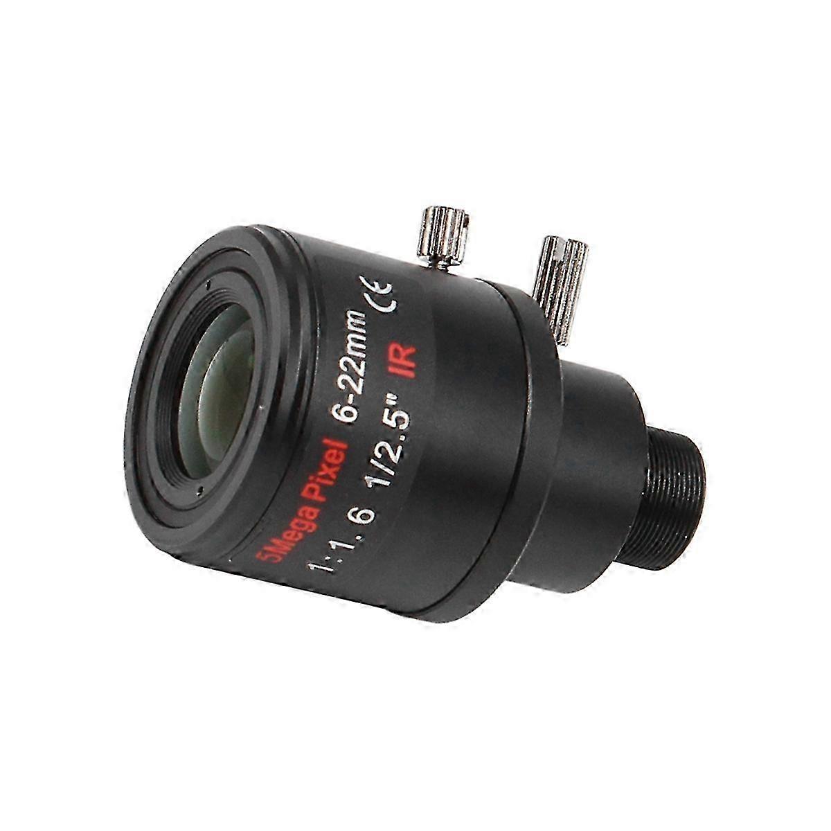 6-22mm 5MP M12 Mount Varifocal Lens F1.6 Manual Zoom Lens High-Definition Network Lens for 5MP Security Cameras A