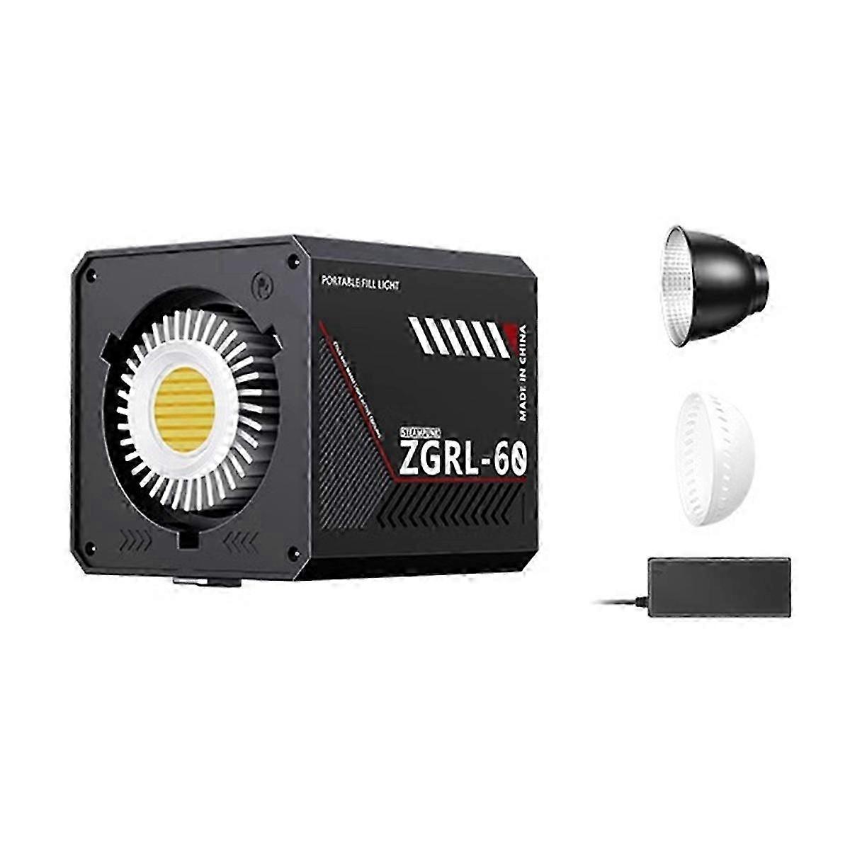 60W LED Handheld Video Light Bi-Color 2800K-6500K COB High Power Fill Light Portable Live Broadcast Fill Light EU Plug