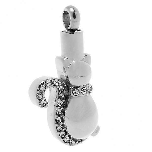 3-6pack 316L Stainless Steel Cat Pattern Rhinestone Cremation Urn Keepsake