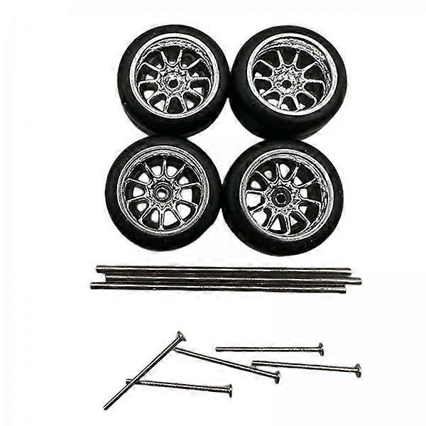 6x4 Stück RC Auto Räder und Reifen RC Legierung Auto Zubehör für 1/64 Skala DIY