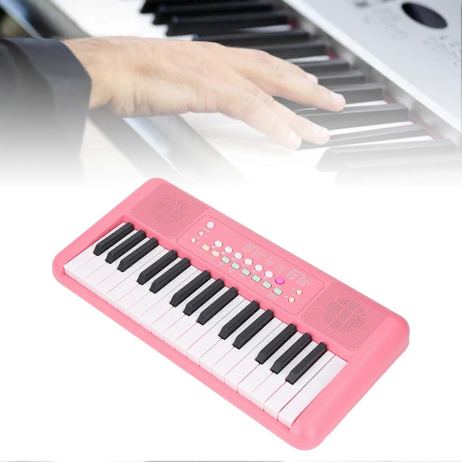 Elektronisches Keyboard mit 32 Tasten 16 Töne 10 Rhythmen Vibrato Sustain Echo Effects Elektronisches Klavier Keyboard mit Mikrofon Strawberry Red