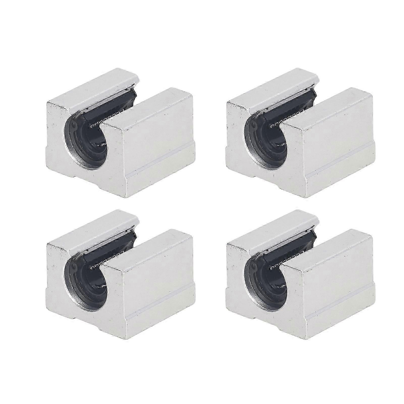 4 Pcs Linear Ball Bearing Slide Block SBR12UU Aluminum Alloy Open Linear Bearing Slide Unit