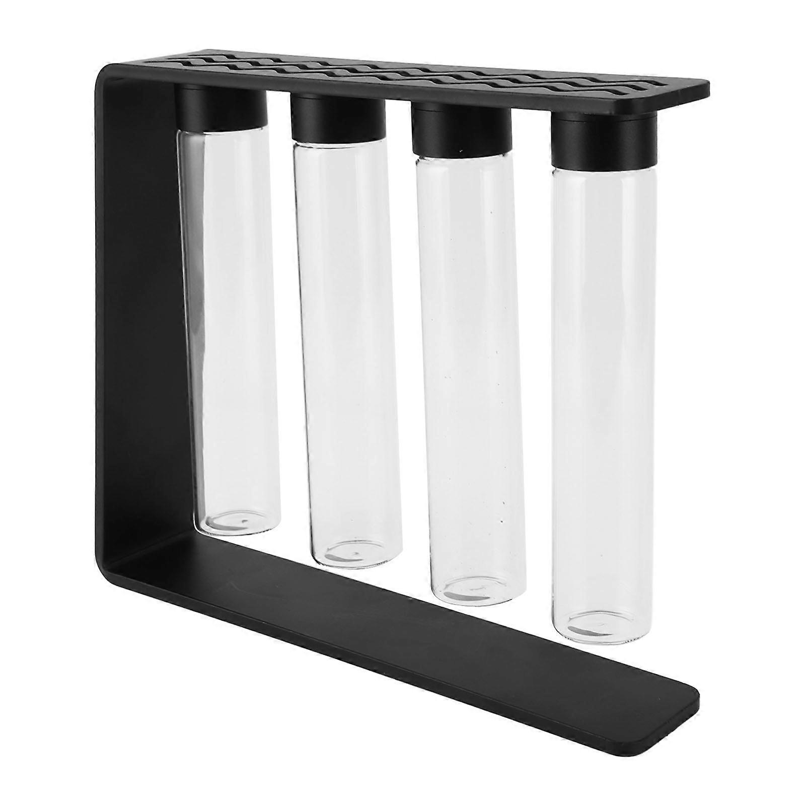Coffee Bean Cellar Tubes Single Dose Glass Coffee Bean Container with Lids Metal Display Stand and Funnel 