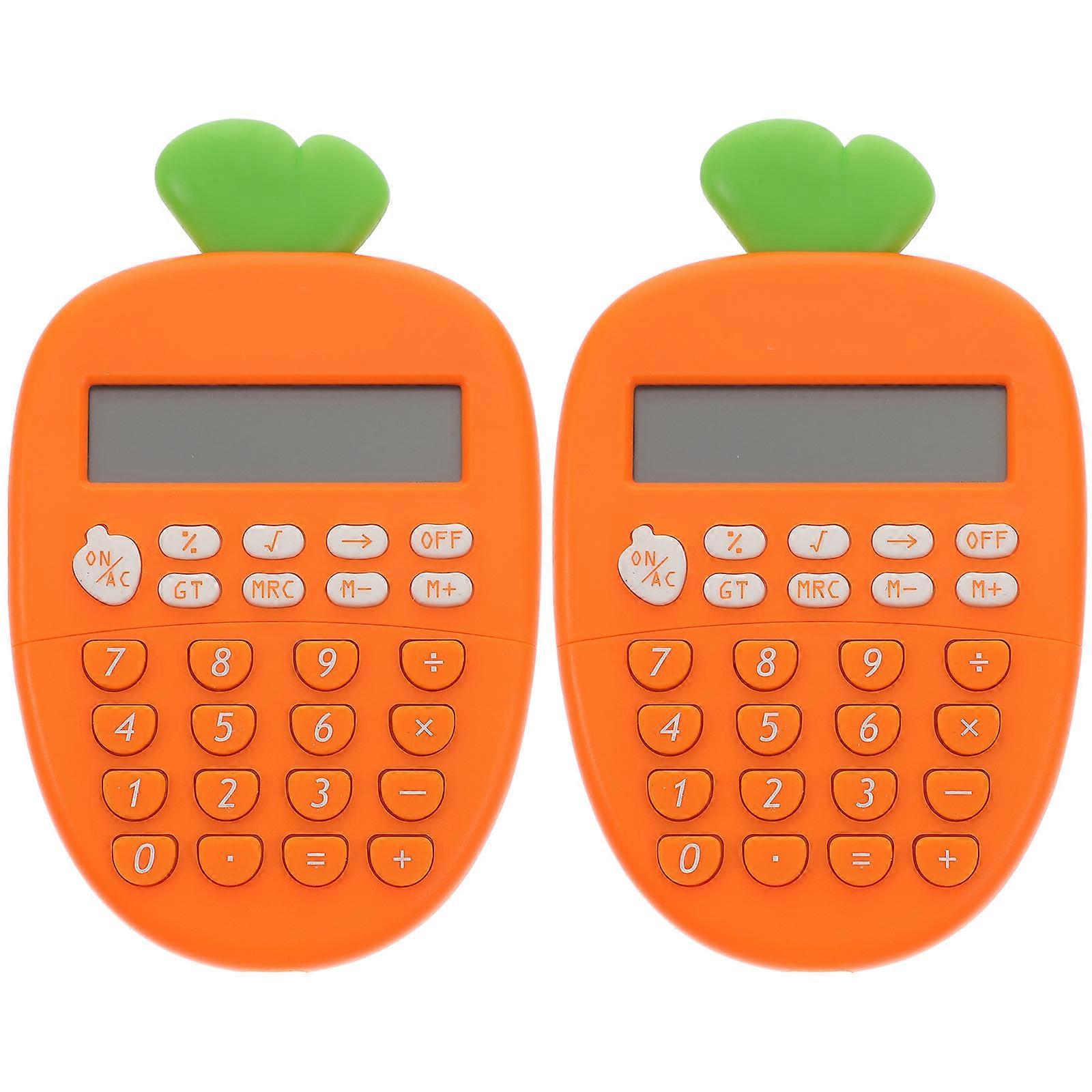 Portable Carrot Shaped Electronic Calculator with Sensitive Keys for Students Made of Plastic