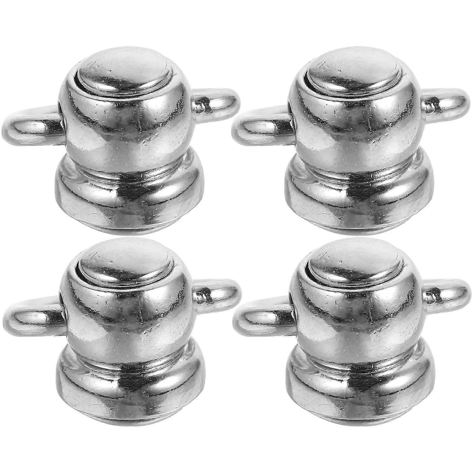 4pcs Metal D Rings with Rivet Studs & Screw Head Buttons for DIY Bags, Belts & Handbags – Rotatable Hardware Replacement Kit