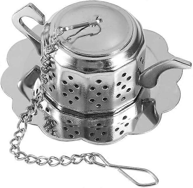 Stainless Steel Loose Leaf Tea Infuser, Leaf Filter, Herbal Spice Diffuser, Teapot Shape