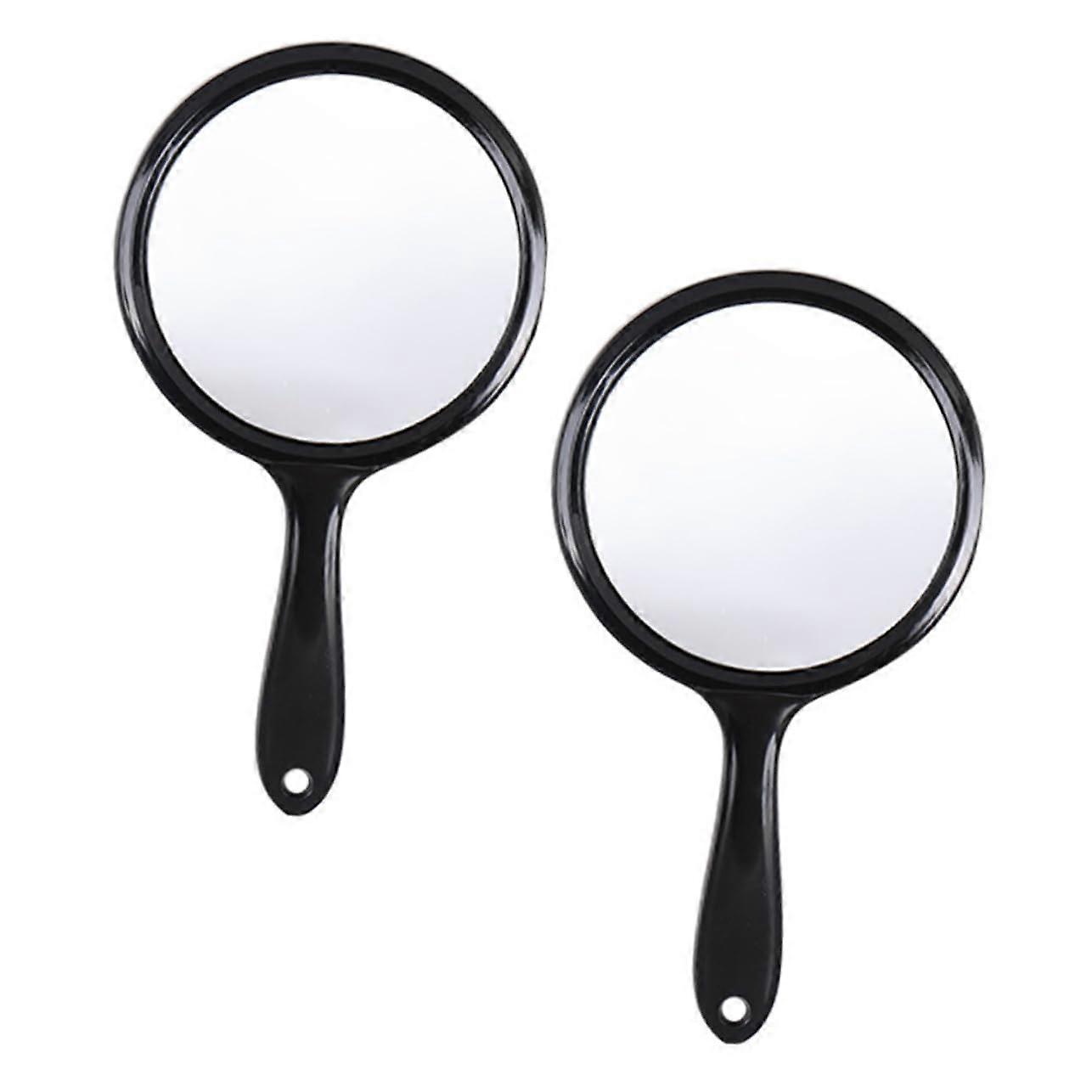Hand mirror Cosmetic mirror With handle For home 2 pieces Rounded makeup mirror Doublesided ladies mirror