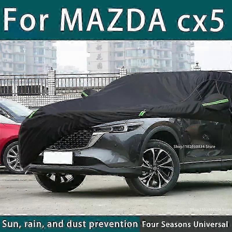 Για Mazda Cx5 210t πλήρες αυτοκίνητο καλύπτει υπαίθρια UV προστασία ήλιου σκόνη βροχή προστατευτική κάλυψη αυτοκινήτων αυτόματη μαύρη κάλυψη αυτοκινήτων