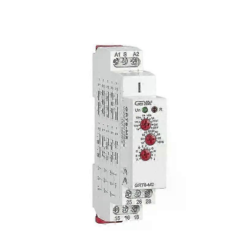 1 Pcs Multi-Function Din Rail Automatic Timer Relay AC DC 12V 24V 220V SPDT DPDT Control Switch Multifunction Time Relay GRT8-M