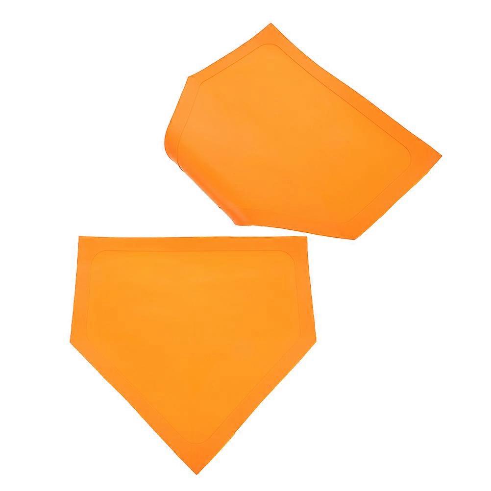 Backyard Batting Aid Portable Home Plate For Players Of All Ages Orange 42.00X41.00X0.20cm Training Plate 2Pcs