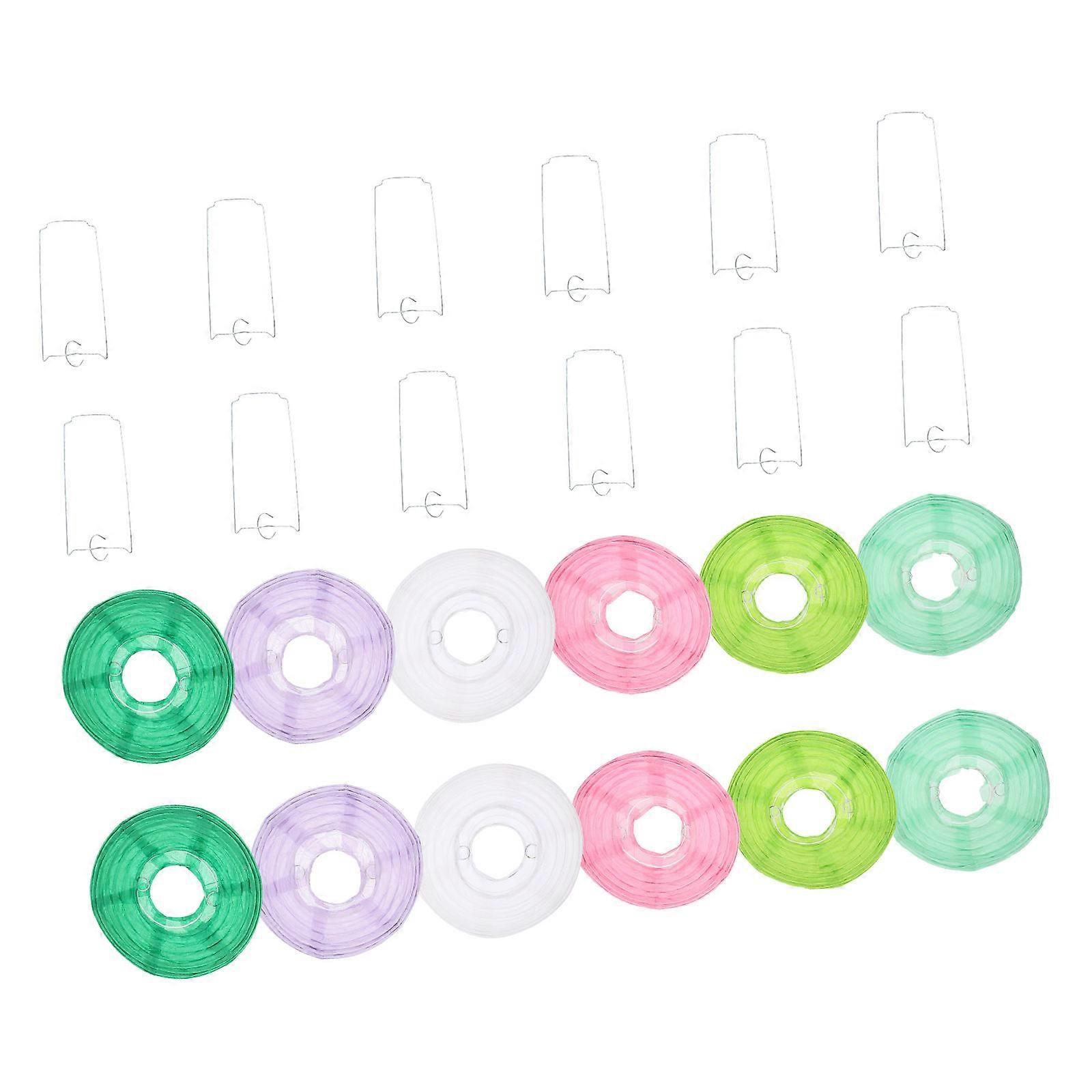 Festive Paper Lanterns Round Decorative Christmas White 25x25x25cm 12Pcs