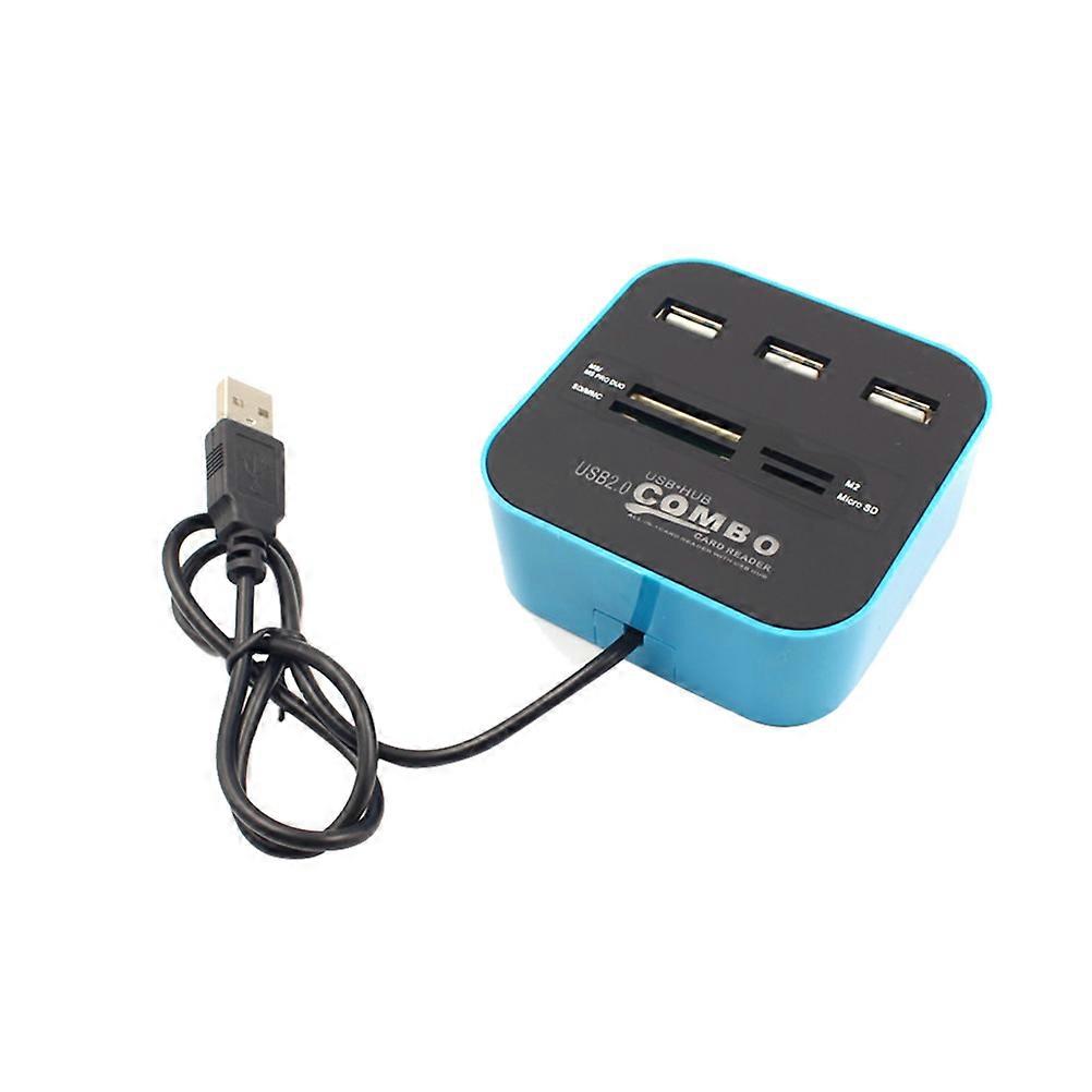 Pc Usb Hub Reader and 3 Ports Usb Hub High External Memory Reader for Devices with Over-voltage Protection 1Pcs