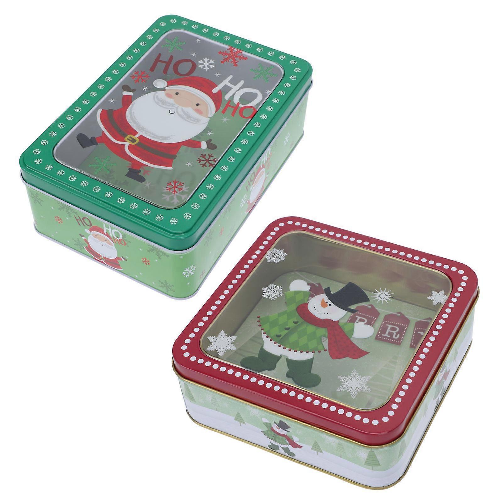 Small Present Box Classic Christmas Design Everyday Use Red Color 2Pack