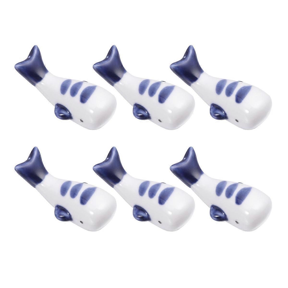 Whale Shape Ceramic Chopsticks Rack Set of 6 Creative Chopsticks Rest for Home Decoration, Unique Tableware, Elegant Dining Accessory