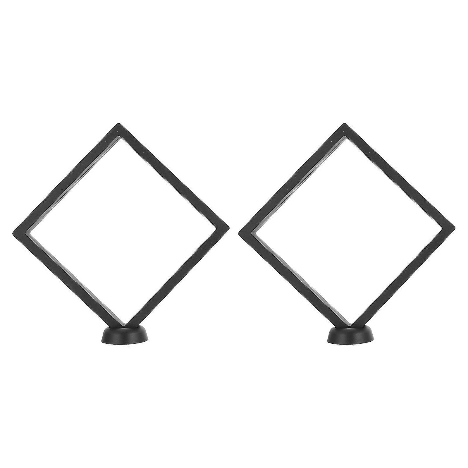 Jewelry Display Stand Floating Design ABS Plastic Material 7.1X7.1X0.8in Suspension Effect for Home Decor 2Set
