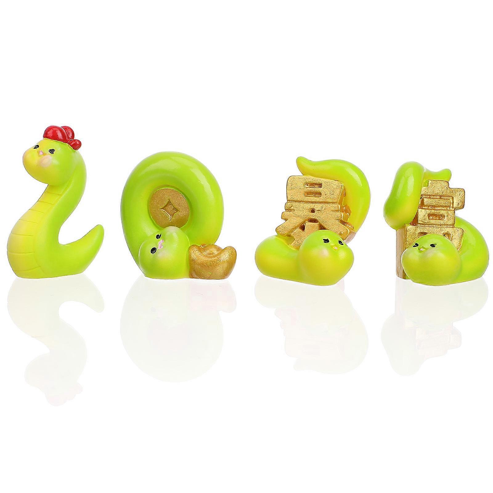 ヘビの装飾マルチカラー樹脂置物伝統的な形状4.20X4.20X3.80CMホームデコレーション4個