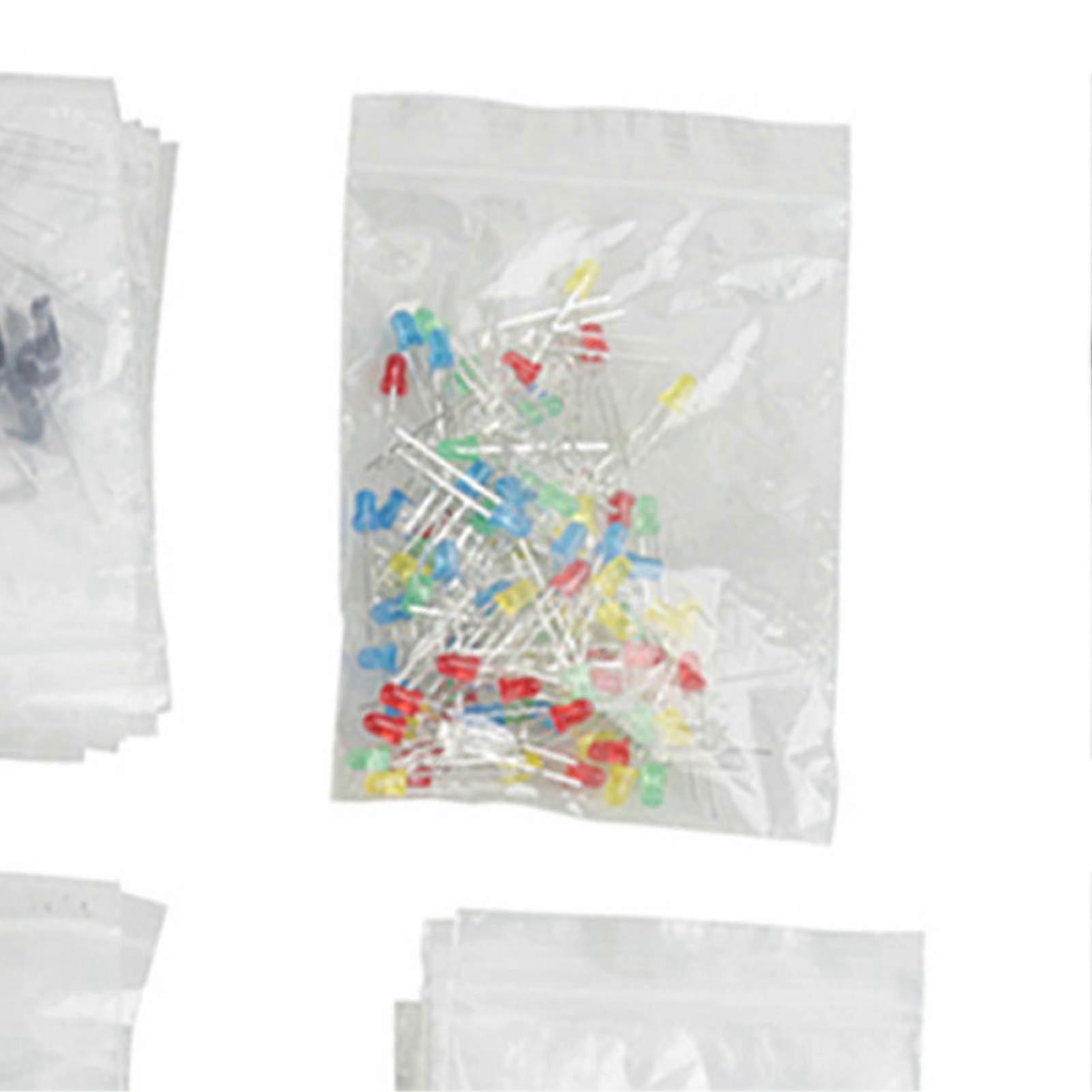 Electronic components kit, LED diodes, transistors, electrolytic capacitors, resistors