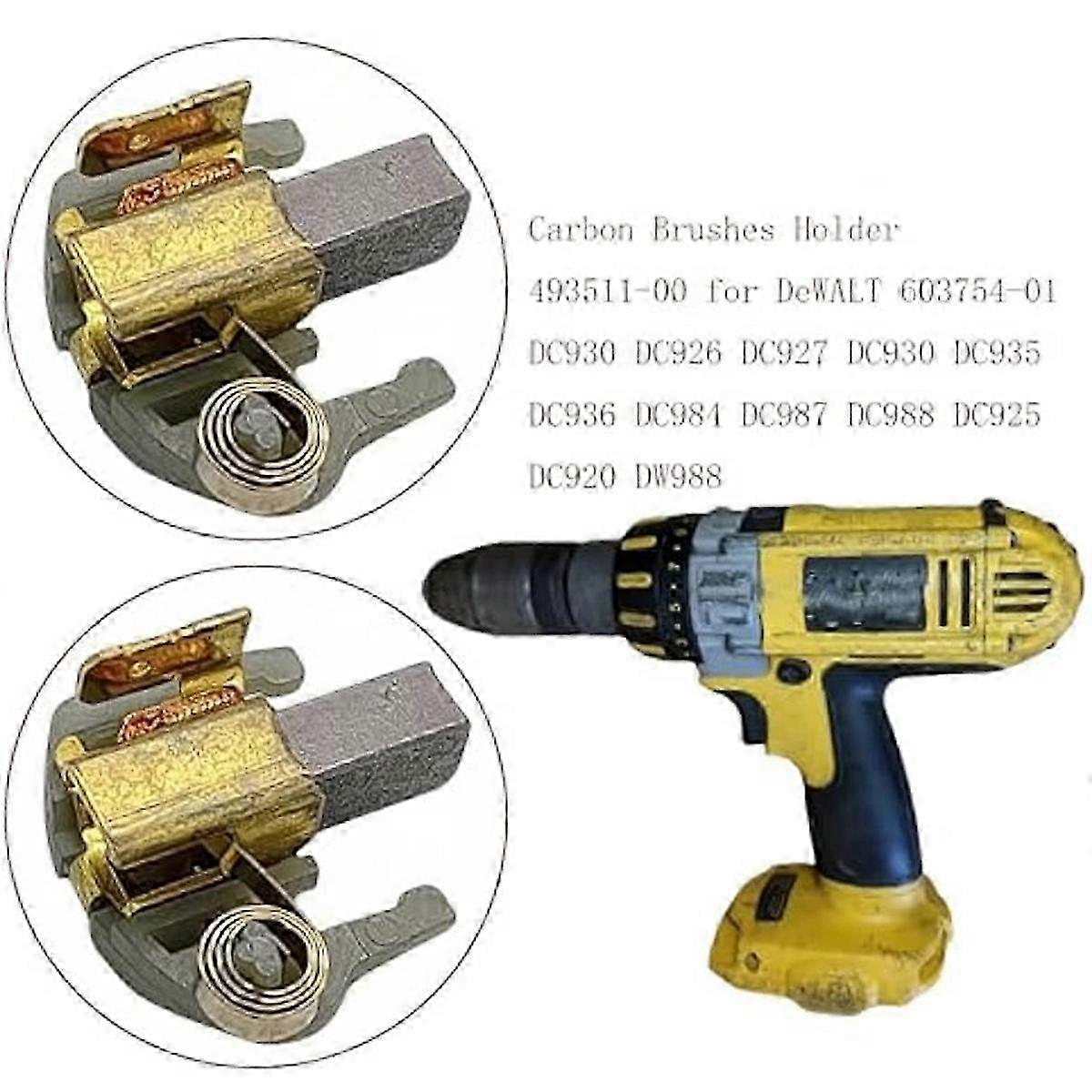 603754-01 493511-00 Supporto per spazzole di carbone per DeWALT DC930 DC926 DC927 DC930 DC935 DC936 DC984 DC987
