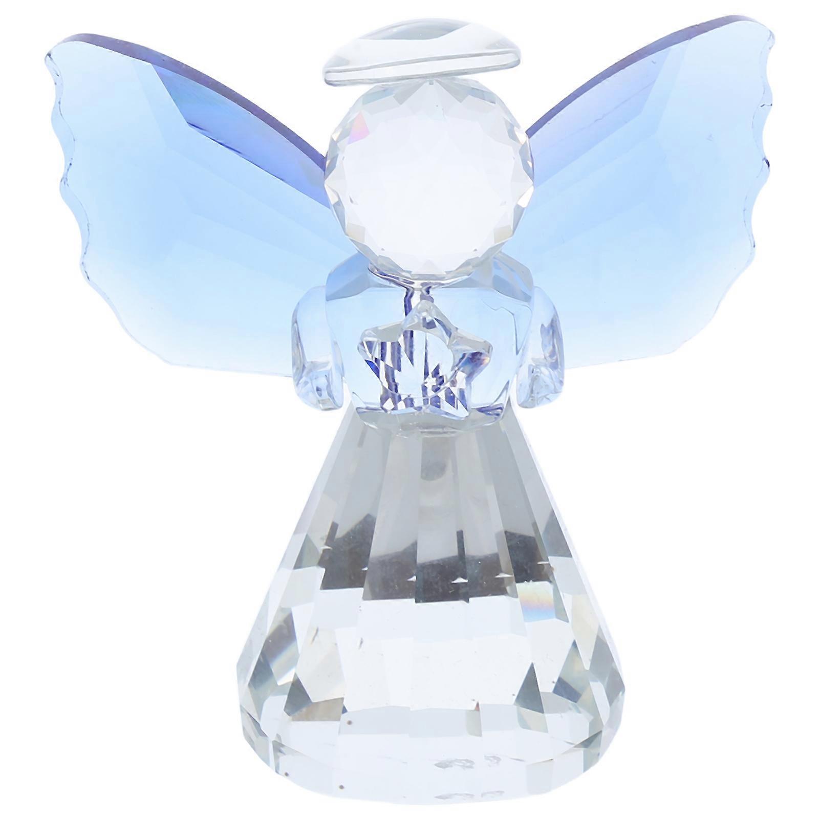 Memorial Statue Crystal Angel Figurine Craft For Girls Desktop Decor Transparent Visual Enjoyment 1Pcs