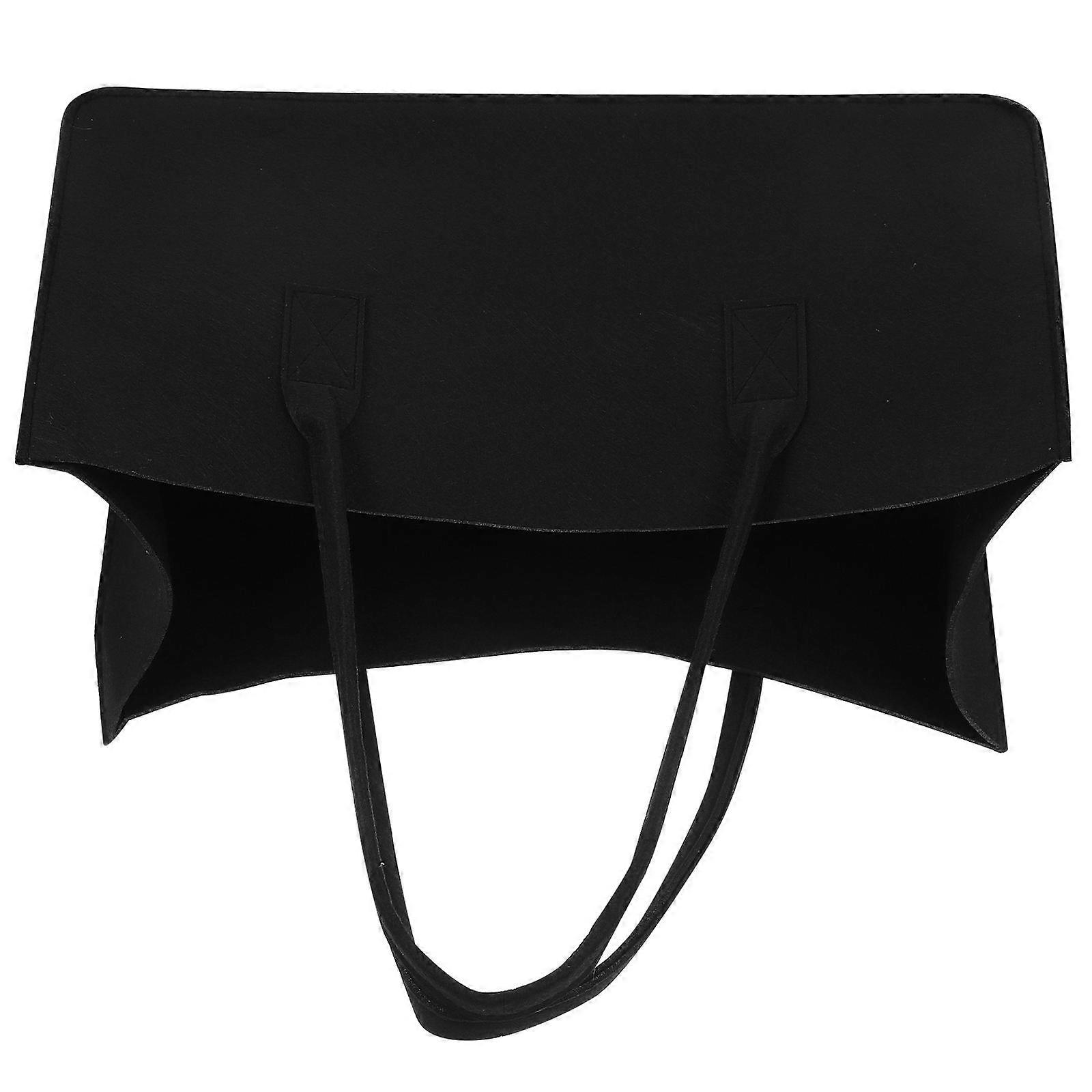 Black Felt Log Tote Bag for Firewood Storage – Scratch Resistant Outdoor Camping Accessory & Home Organization Solution