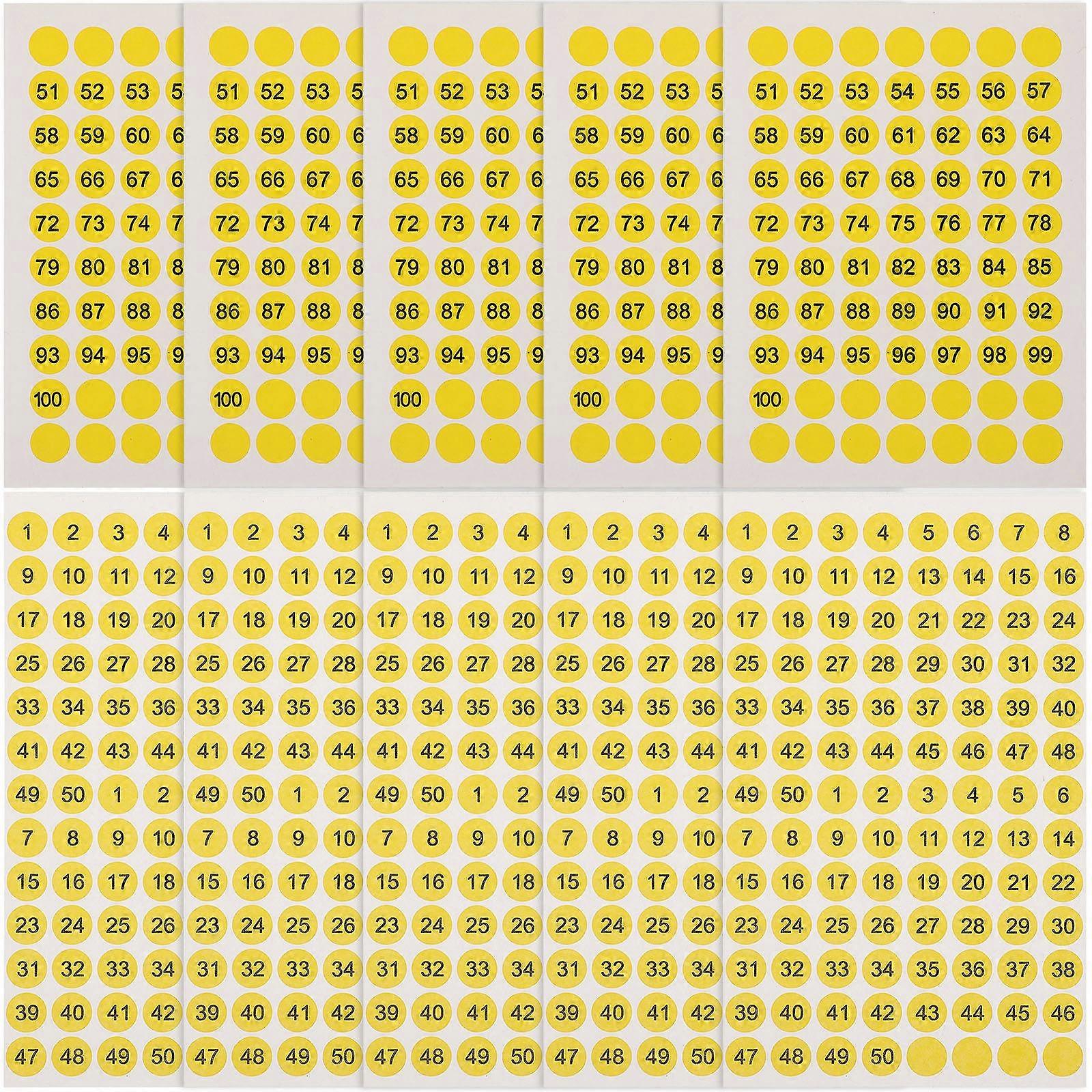 Multi Function Number Sticker Marking Waterproof Home Organization 0.39x0.39in 10 Sheets