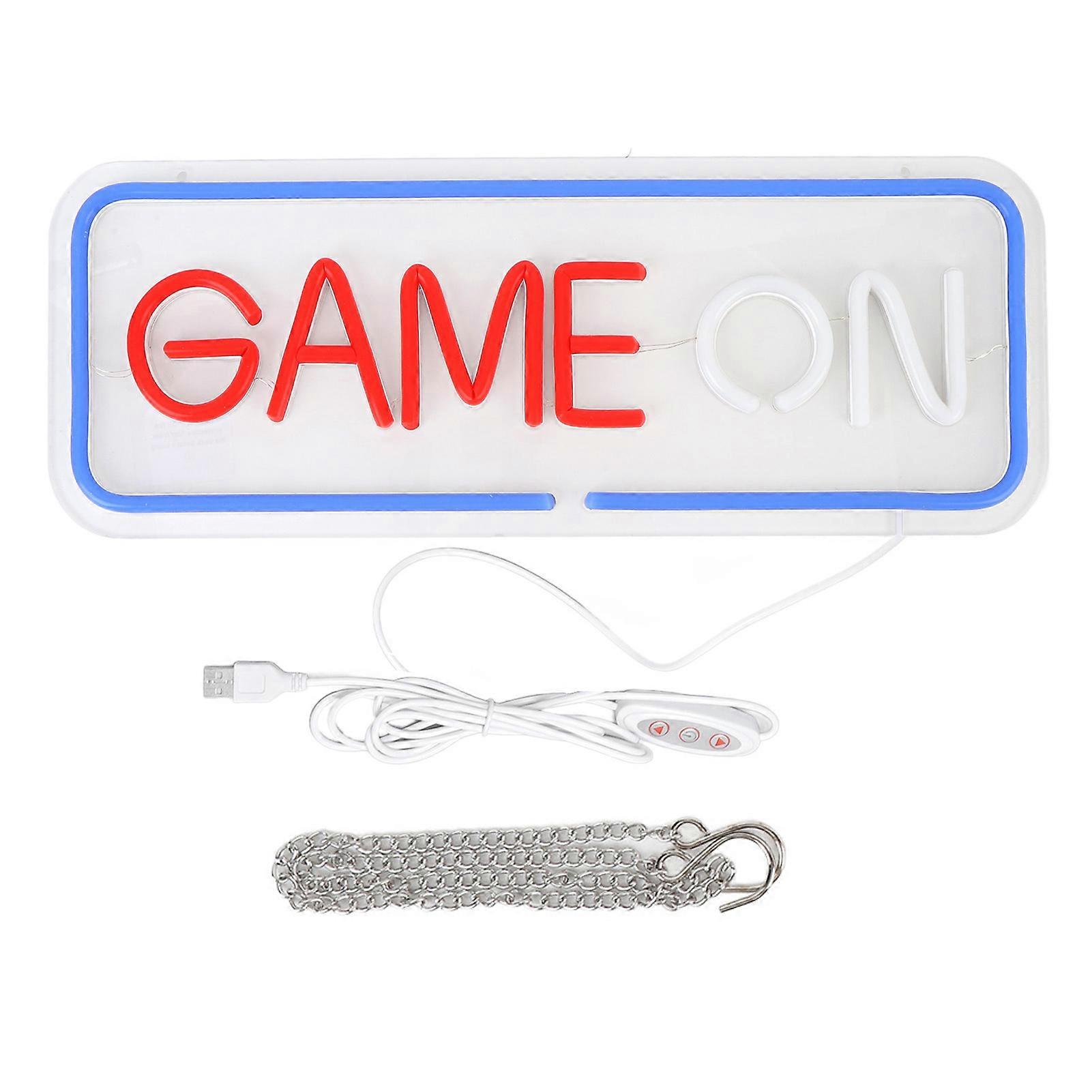 Gaming Neon Sign Colorful USB Powered Adjustable Brightness Wall Decor LED Neon Light Sign for Games Room Decoration