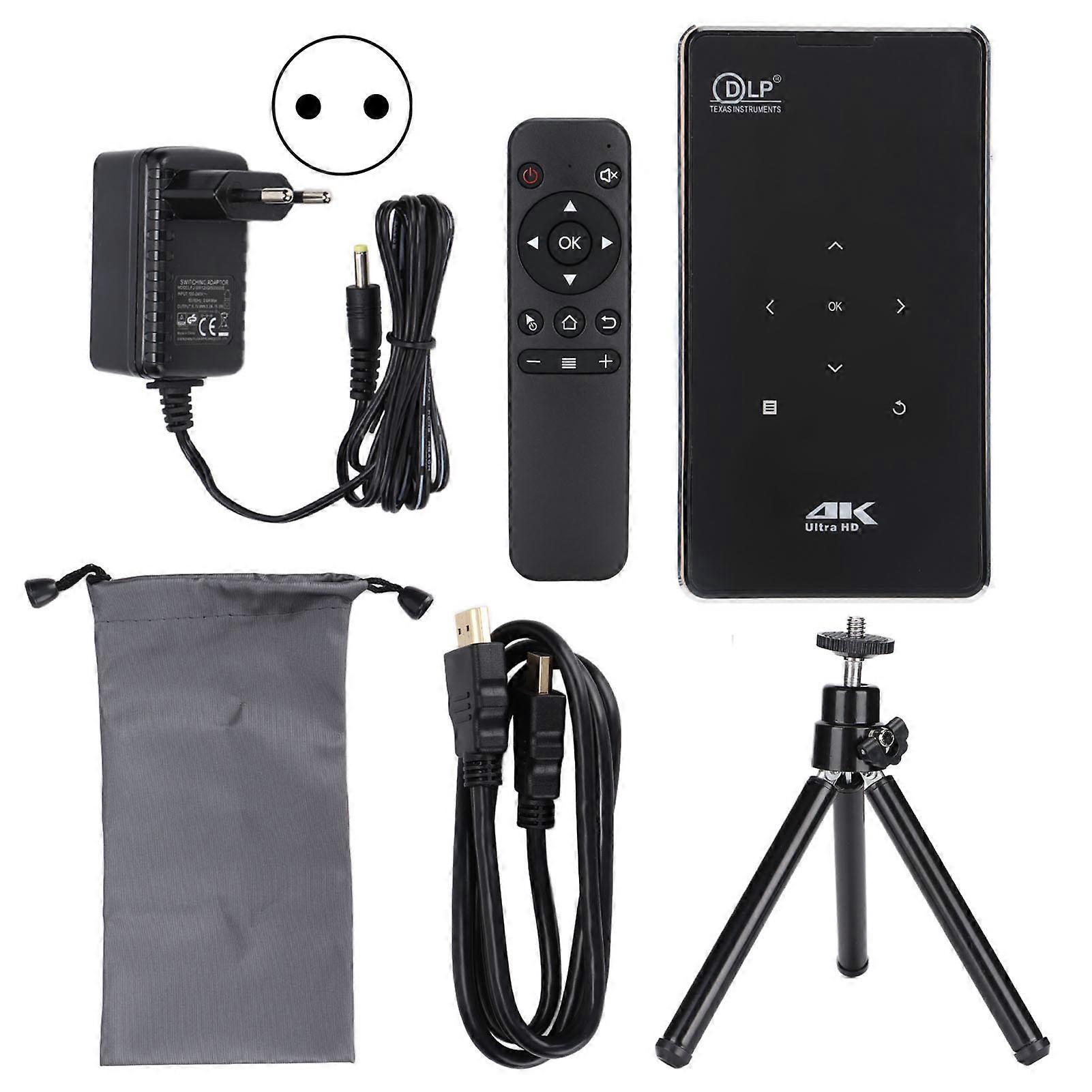 Mini projecteur portable Bluetooth, Wi-Fi, affichage sans fil, pour la maison et l'extérieur, projecteur de poche DLP pour Android, prise UE