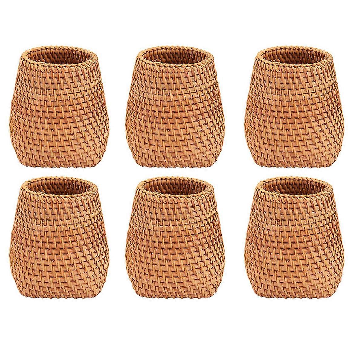 Rattan Chopsticks Tube Bucket Dinner Knives Forks Organizer C