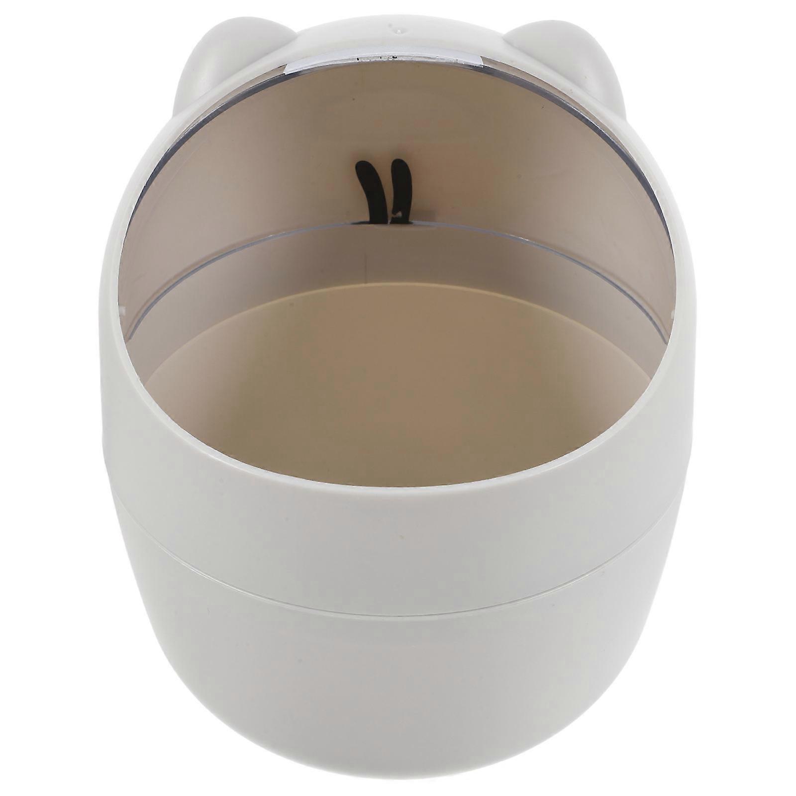 Mini Bear Wastebasket with Lid – Compact Trash Can for Bedroom, Office, Bathroom – Portable Small Dustbin for Home and Car Use – Multipurpose Desk