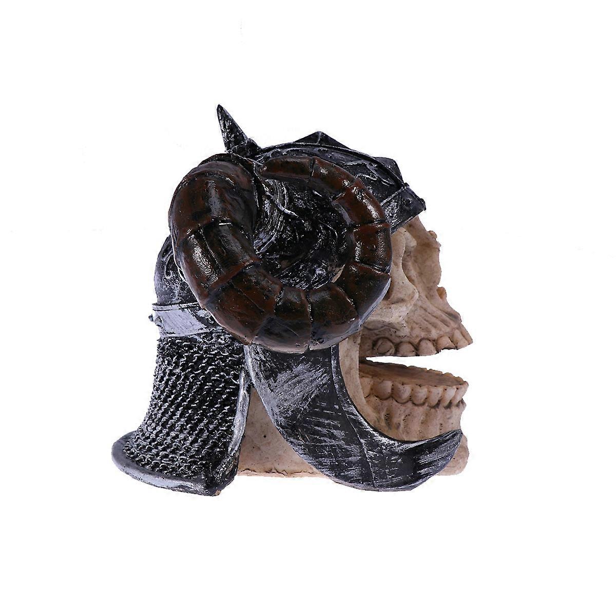 Aquarium Decoration Ornament Turtle Tank Shelter Synthetic Resin Skull for Fish Tank Landscaping 16.5 x 13 x 10.1 Cm 1Pack