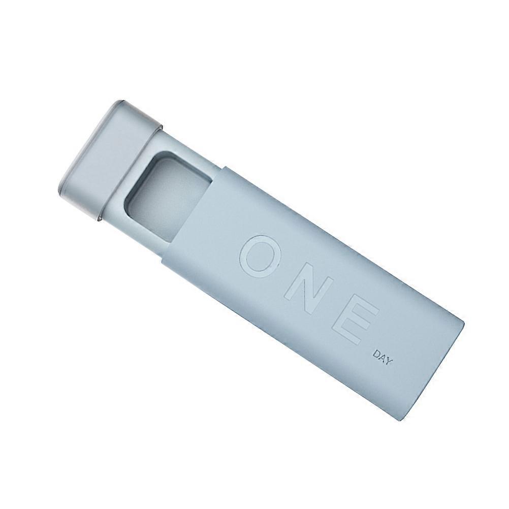 Small Pill Holder Medication Storage Box Blue 12.2x5cm For Daily Use 1Pack