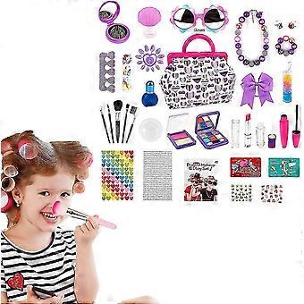 Play Makeup For Little Girls, 33pcs Washable Make Up Toy, Games Toys Makeup Set Holiday Birthday Gift For Toddler Young Children
