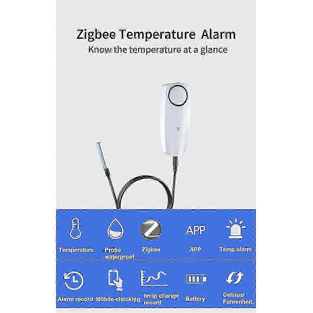 Smart Zigbee Hygrometer Thermometer with External Temperature USB Charge or Rechargeable Battery EU Plug