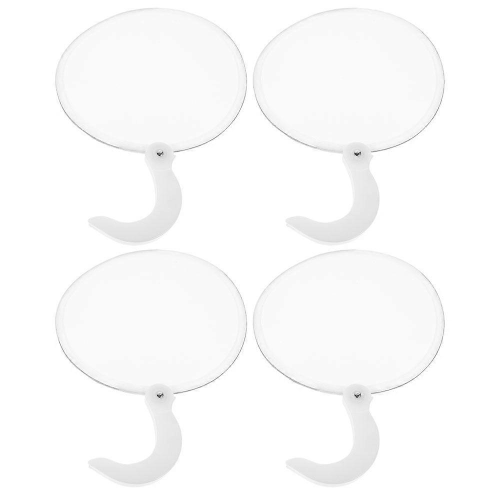 4pcs Portable Folding Round Hand Fans Folding Fan Summer Round Folding Fan Dancing Fan