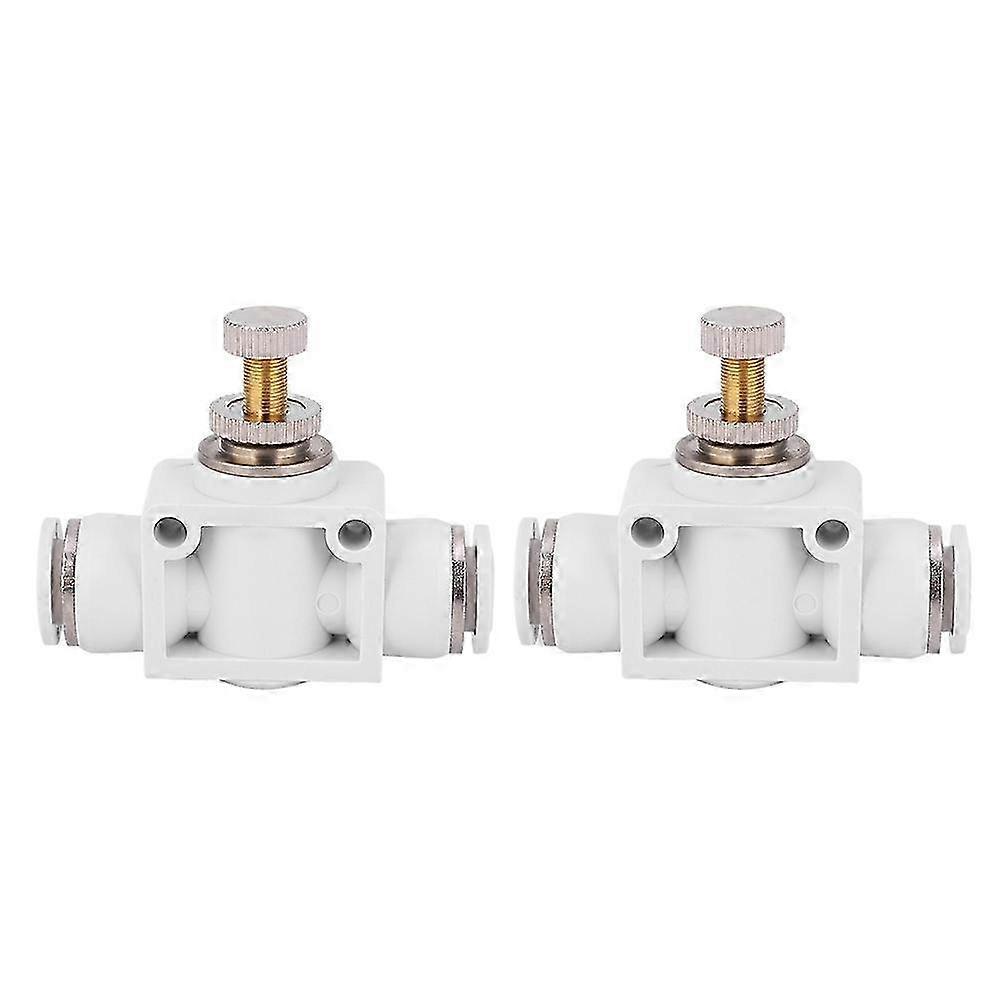 2 Pcs White Air Speed Control Valve Quick Coupling Throttle Connector for Pneumatic Tools 8mm
