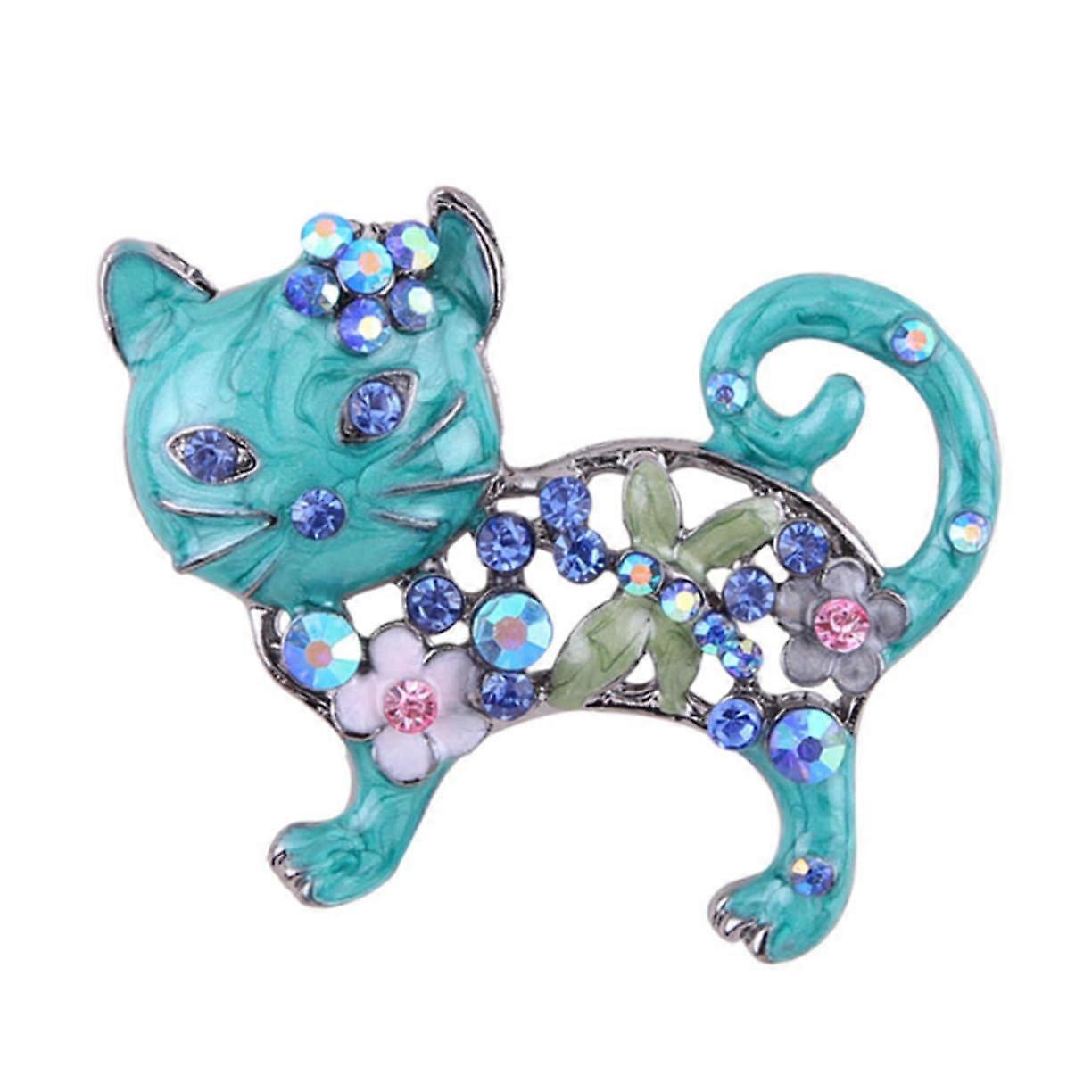 Oil Drop Cat Brooch Collar Enamel Pins Cute Alloy Button Pin Small Cat Chest Pin for Cat Lovers