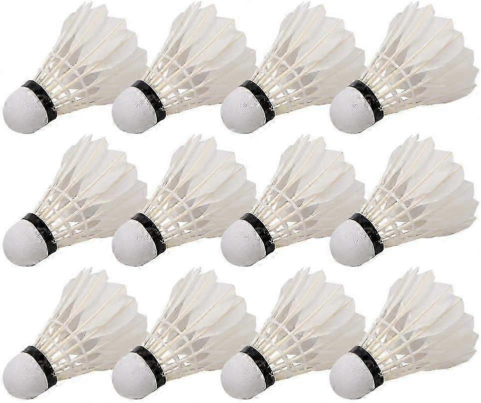 12-Pack Professional Badminton Shuttlecocks - Ideal for Training & Matches