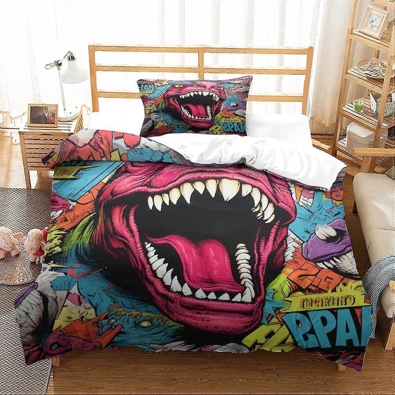 Manga Character Bedding Set 3D Abstract Duvet Cover Set, Soft 100% Microfiber Bed Set 2Pcs, Suitable for Various Bed Sizes