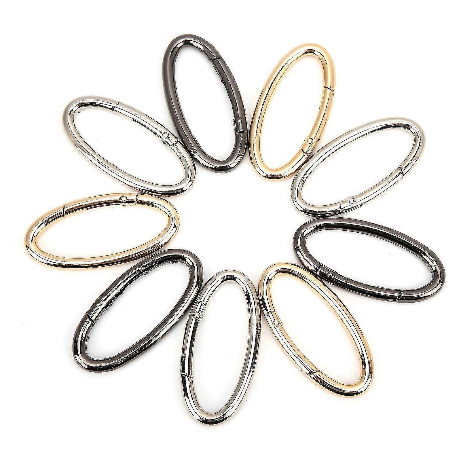 9Pcs Spring Ring Buckle Oval Open Bag Chain Hardware DIY Accessories in 3 Colors