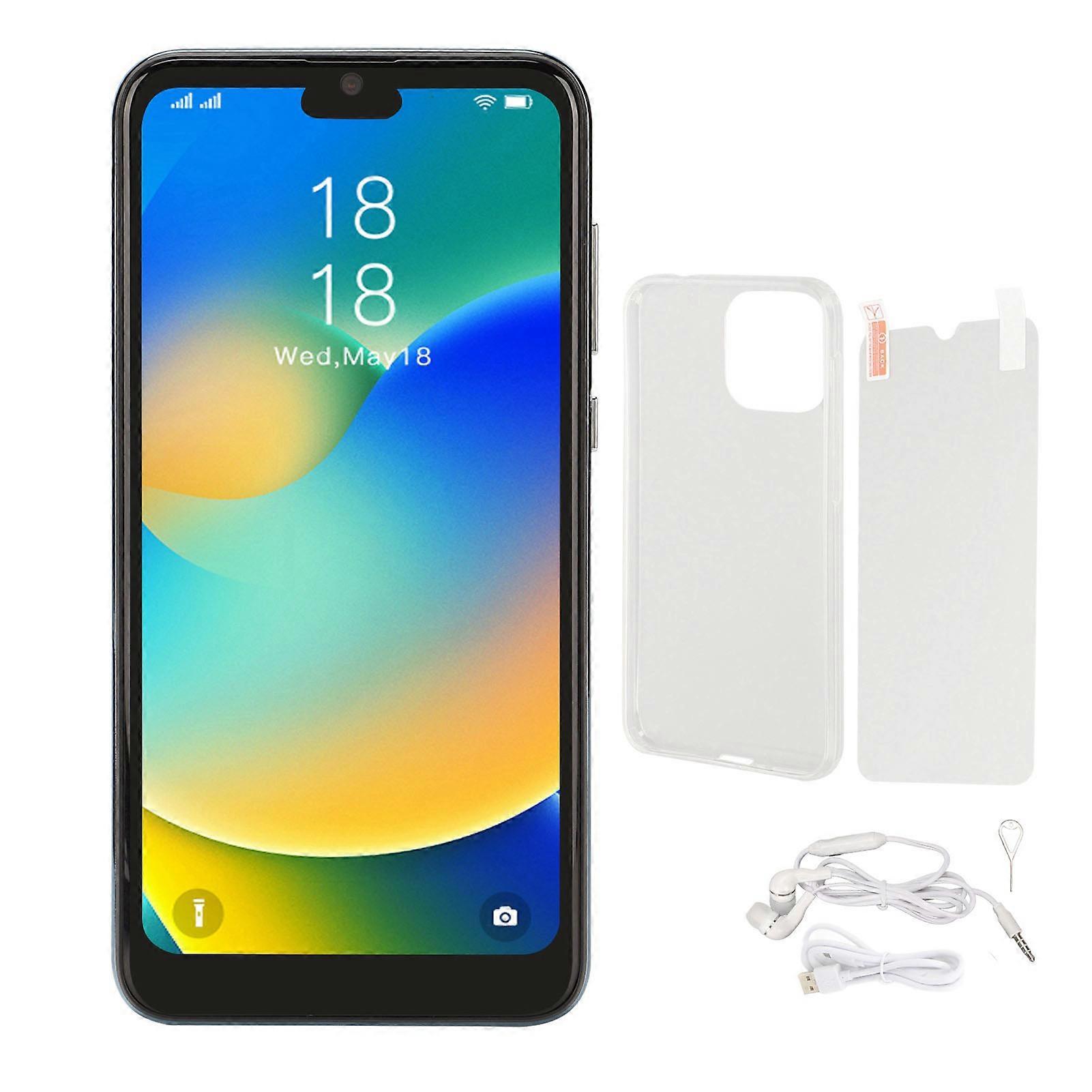 I14 Pro Max Smartphone: 6.1" HD Screen, 6800mAh Battery, Android 11, Unlocked, Blue