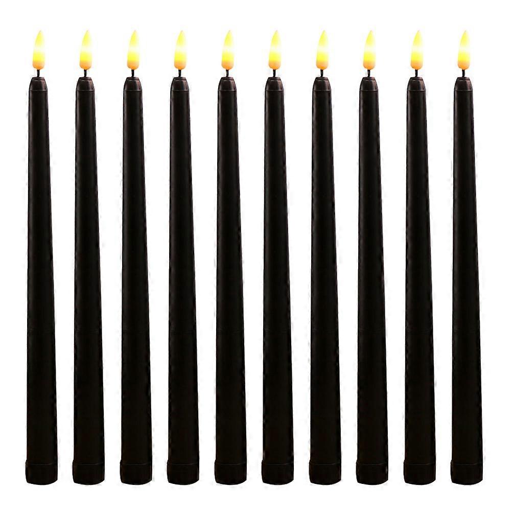 Tapered Flameless Candles Flameless Battery Operated Children Decoration 28x1cm 10Pcs