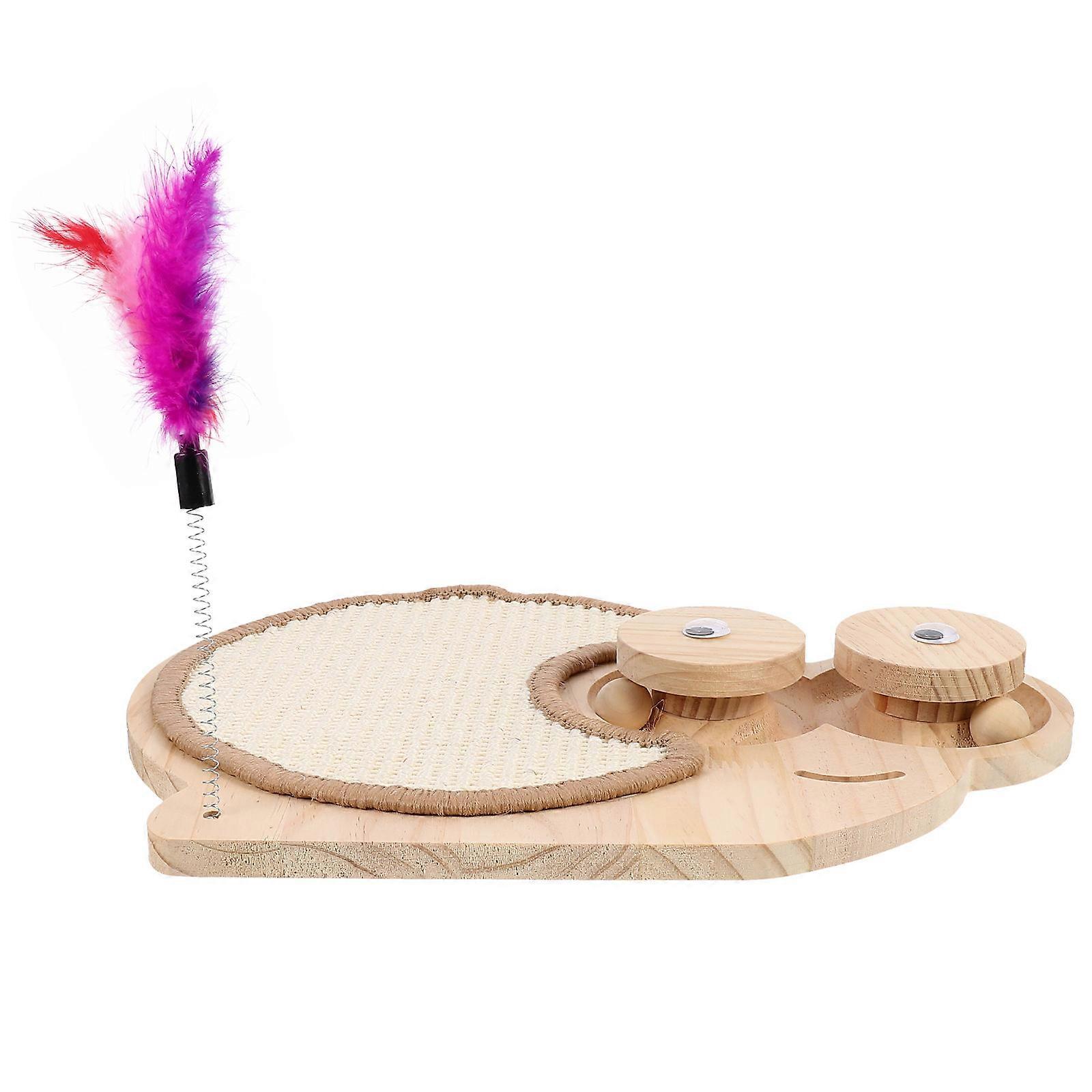 Cat Scratching Board Snail Shape Cat Turntable Design Sisal Toy Indoor Playtime Ivory 40X29.5X4CM Claw Sharpening 1Pcs